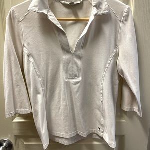 White 3/4 Sleeve Polo